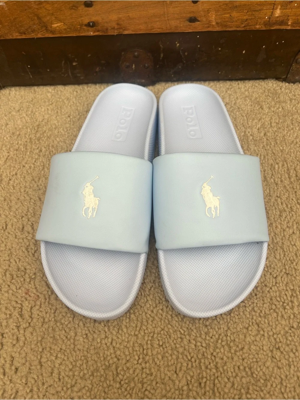 Polo by Ralph Lauren Pale Blue Slide Sandals for Women